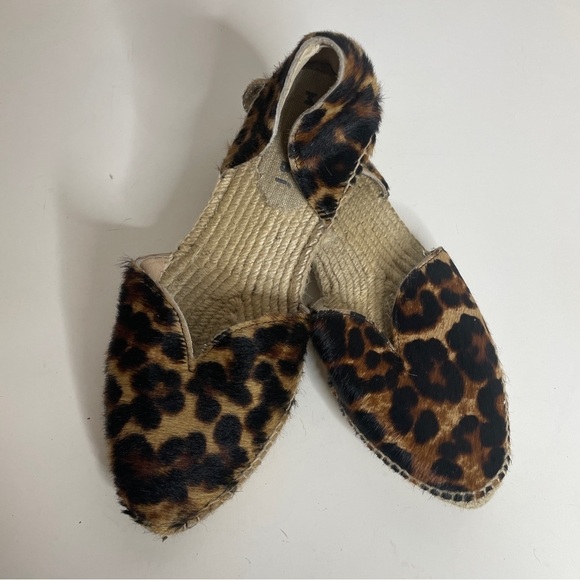 Manebi 40 Shoes Leopard Print Calf Hair Espadrilles Flats Slip On $180 - Picture 13 of 13